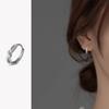 Pendientes Nalan S925 de plata con forma de cuerda de diamante, con hebilla redonda, sencillos, modernos y pequeños, para mujer, M01867