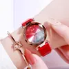 Reloj de Mujer Gedi con Esfera de Color Degradado y Correa de Cuero Resistente al Agua de Cuarzo Reloj para Estudiantes Moderno Fresco Venta al por Mayor Impermeable 30m