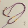 Collar de cordón trenzado de cuatro hebras con nudo de transferencia fino tejido a mano, hebilla de seguridad, colgante unisex de jade y oro con cuerda