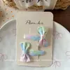 Nuevo Pasador de Flor con Gradiente Verde Dulce Estilo Coreano Pinza para Flequillo Lateral de Niña Goma para el Cabello Accesorio para el Cabello