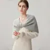 Bufanda Triangular de Cachemira Perforada Retorcida para Mujer Estilo Otoño/Invierno Color Sólido Versátil (Encaje/Calado) Bufanda Pequeña de Cuello Bufanda Cálida de Punto