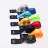 Cinturón de sujeción con hebilla en stock, cinturón tejido de nailon de color, cinturón de sujeción ajustable, cinturón de fijación para equipaje de exterior, brida