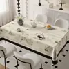 Toalha de Mesa Creme Estilo Francês Impermeável à Prova de Óleo Resistente ao Calor Lavável Tapete para Mesa de Centro Pano de Mesa PVC Toalha de Mesa Borboleta