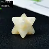 Cristal Natural Piedra en Bruto Adorno Merkaba Estrella de Seis Puntas Tridimensional Flor de la Vida Colgante Decoración de Estrella Octagonal