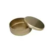 Galleta redonda transfronteriza lata esmaltada lata tarro caramelo nueces té pu'er color sólido mariposa crujiente comida caja de hierro