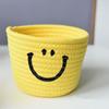 Smiley Corda de Algodão Tecido Cesto de Armazenamento de Chaves de Mesa Tecido Corda de Algodão Feito à Mão Transfronteiriço Criado Mudo Miscelâneas Caixa de Organização