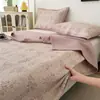 Cubierta de cama Class A 100% algodón y lino, cómoda, absorbente de sudor, transpirable, protector de colchón suave espesado de algodón y lino puro para verano, lavable a máquina, sábana antideslizante