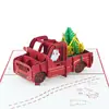 Árvore de Natal Esculpida em Papel Artesanal Criativa Carro de Natal Cartão de Boas Festas 3D Amazon Atacado Cartão de Natal em Branco para Bênçãos
