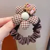 Gomita para el pelo de flor color café con leche para niñas, gomita de tela de conejito, para coletas y moños, elástico respetuoso con el cabello, accesorio para el pelo