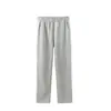 Calça de algodão masculina, coleção de outono, cintura alta, com cordão, leve, corte solto, estilo casual, três listras, cor sólida, 320 gramas