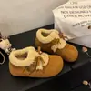 Sapatos Retro Birkenstock Aumentadores de Altura Solado Grosso Temperamento Feminino 2026 Estilo Coreano Outono Inverno Novos Sapatos de Algodão Aconchegantes Engrossados