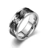 Anillo Personalizado de Acero de Titanio Estilo Europeo y Americano Moda Diseño de Corrosión y Aceite Anillo para Hombre Joyería de Mano que no se decolora