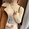 Camiseta base de cuello medio para mujer para otoño e invierno, suéter de punto de diseño nuevo de alta gama 2026