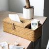 Caja de pañuelos para el hogar, caja de papel de paja para sala de estar, mesa de centro, caja de almacenamiento multifuncional, control remoto, almacenamiento creativo