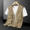 [Nueve Bolsillos] Chaleco Multifuncional para Exteriores con Múltiples Bolsillos de Secado Rápido Chaleco de Pesca Chaleco Talla Grande Chaqueta Casual