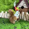 Nuevo Conejo de 13 cm del Fabricante Atracción Turística Transfronteriza Conejo Tejido de Paja de Junco Adorno Navideño Artesanía Tradicional Hecha a Mano Regalo