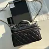 Bolsa para Lonchera de Verano 2026 Nuevo Estilo Rombo Caviar Bolso de Hombro Versátil con Cadena de Cuero Genuino Bolso Cruzado de Diseño de Nicho