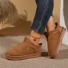 Botas de Nieve de Invierno Transfronterizas Europeas y Americanas para Mujer, Estilo Nuevo, Cálidas, Con Felpa, Stock Transfronterizo, Zapatos de Algodón, Engrosados, Venta al por Mayor, Tallas Grandes