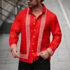 2025 Nova Moda Casual Versátil Elegante de Alta Qualidade Camisas Masculinas de Manga Longa com Estampa 3D para Exportação Europeia e Americana