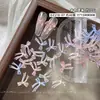 Accesorios de moño para decoración de uñas transparentes tallados suavemente, populares en Xiaohongshu, decoraciones de moño de cinta impresas esmeriladas para uñas
