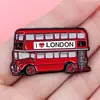Broche de Autobús de Londres Insignia Metálica de Dibujos Animados Joyería Creativa con Letras Inglesas Medalla Broche para Ropa Accesorios Ingleses