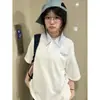 Camisa Polo Estilo Nuevo 2026 con Cuello de Solapa, Camiseta de Hombro Regular para Mujer, Diseño Holgado de Manga Corta para Verano, Top de Estilo Universitario de Nicho