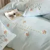 Conjunto de Inverno Espesso e Quente de Leite Fleece Quatro Peças Roupa de Cama Capa de Edredom Lençol Saia de Cama de Coral Fleece Flanela