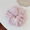 Suave scrunchie de malla con lunares en colores pastel, goma para el pelo dulce y sofisticada estilo coreano, diadema elástica de estilo casual para mujer