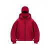 Sudadera con capucha de color claro de moda para primavera/otoño, para hombre, con forro polar, cremallera y diseño de capucha de doble capa