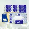 Tempo Depot Papel de Lenço Natural Sem Perfume Papel de Lenço Removível 4 Camadas Espessado 90 Folhas 15 Pacotes Caixa Fechada Papel de Lenço Atacado