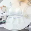 Ropa Interior de Látex Sin Costuras de Color Contrastante Nuevo Estilo Verano 2024 para Mujer, Sujetador Deportivo Delgado Push-Up sin Cables, Chaleco de Espalda Bonita para Mujer