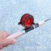 Carrete de pesca con eje de metal, carrete de pesca en hielo de plástico, rueda de caña de mano, accesorios de pesca, rueda de válvula, rueda grande para pesca de invierno.