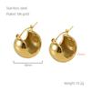 Aretes esféricos retro europeos y americanos nuevos transfronterizos de acero inoxidable tipo C huecos de acero de titanio chapados en oro de 18 quilates estilo ins al por mayor