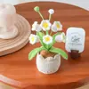 Adornos de Planta en Maceta Tejidos a Crochet Hechos a Mano Estilo Ins, Decoraciones Creativas para Escritorio del Hogar, Flores Artificiales, Regalos de Inauguración y Graduación
