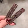 Pinza para el Cabello de Diamantes Completos Rosa-Morado, Pasador de Alta Gama para Mujer, Pinza Lateral, Accesorio para el Cabello de Estilo Coreano de Lujo Ligero