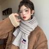 Bufanda para Mujer 2024 Nueva Otoño e Invierno Estilo Coreano Retro Trenzado de Alta Gama Dopamina Cálida a Prueba de Frío Bufanda Bordada