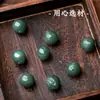 Jade Hetian Natural Zodiaco Tallado Cuentas Sueltas Tres-en-Uno Accesorios DIY Budas de Jade Hechos a Mano Cuentas Redondas