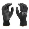 Luvas de trabalho de baixo custo personalizadas para construção, manuseio, palma preta revestida de PU, impermeáveis, suporte OEM