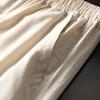 ¡Estilo minimalista japonés! 30 lino 70 algodón! Pantalones casuales rectos para hombre de verano, ligeros, transpirables, con cintura elástica y punta recta