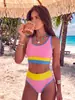 Maiô de Duas Peças Novo Estilo para Mulheres, Moda Praia de Comércio Exterior de Alto Padrão Europeu e Americano, Biquíni de Praia Estampado, em Estoque