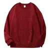 Sudadera Redonda de Algodón de 320g con Cielo Estrellado, Nueva Otoño Retro Americano Moderna Casual Versátil Top para Hombre