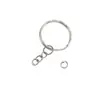 Acessórios de Joalheria Chaveiro com Corrente de Quatro Elos, Chaveiro com Argola Plana, Acessório de Chaveiro com Argola Aberta