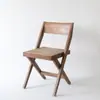 Cadeira de Jantar para Biblioteca Estilo Sedoso Madeira Maciça Rattan Cadeira de Jantar Nórdica Meio Antigo ins Casa Simples Cadeira com Encosto