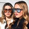 Gafas de Sol Cuadradas Estilo Nuevo 2024 con Diseño Único, Gafas de Sol de Doble Puente con Aspecto de Alta Gama, Protección UV, Estilo Trendy tipo Ins