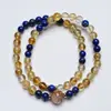 Folhas de Outono Pó de Coração Pulseira de Cristal Natural Torre Amarela Cristal Ouro Preto Super Estilo Feminino Versátil Pulseira de Presente Atacado