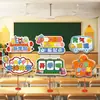 Decoração da Época de Volta às Aulas Enfeites de Mesa Flutuantes de Mesa Placas de Mão Manuais Cerimônia de Volta às Aulas para Sala de Aula de Escola Primária e Jardim de Infância Layout da Cerimônia