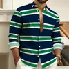 Camisa de rayas de manga larga para hombre de Amazon transfronteriza
