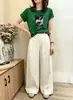 Fornecimento direto de camisetas de algodão canelado de 220g para mulheres da fábrica de origem, tops de manga curta slim fit para o verão, Treze Linhas de Guangzhou