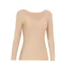 Camada base bonita para pele outono e inverno manga longa com bojo roupa íntima quente sem costura leve gola V top base pele roupas de outono invisíveis