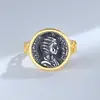 Anillo de Moneda Antigua Romana Tailandesa de Plata Vintage Diseño Femenino Nicho Figura en Relieve Plata de Ley S925 Anillo Abierto Anillo Anillo